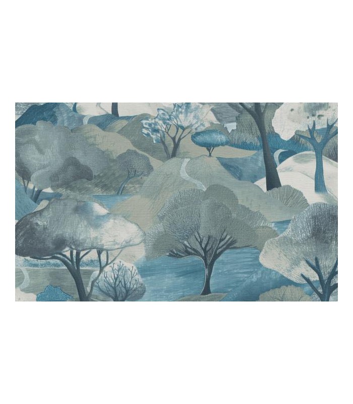 PAPIER PEINT INTISSE VIEW VERT BLEU - GENTLE - 10,05 X 0,53M