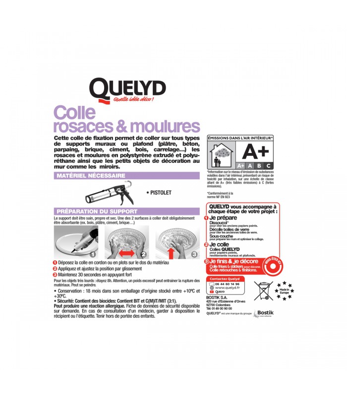 Colle rosaces et moulures 310ml