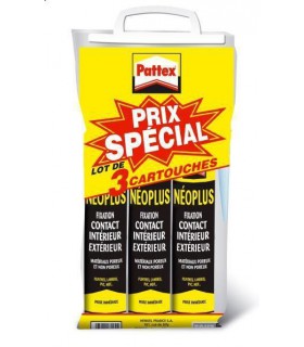 Colle Pattex de fixation isoprène Neoplus  Lot de 3x345g