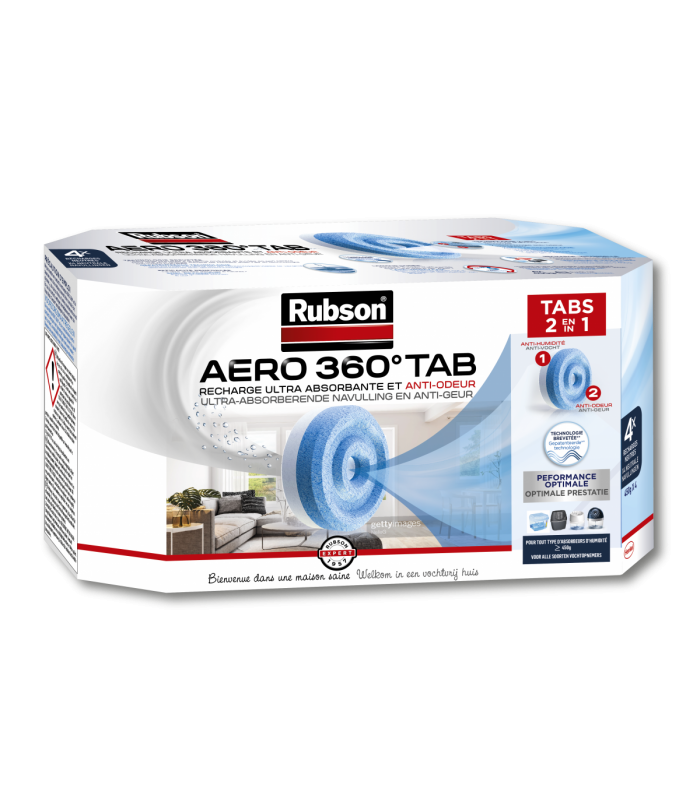 Rubson 4 recharges absorbeur d'humidité Aero 360° anti odeurs