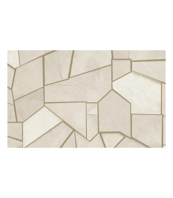 PAPIER PEINT INTISSE MOSAIQUE BEIGE - ELLE DECORATION 4 - 10,05 X 0,53M