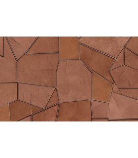 PAPIER PEINT INTISSE MOSAIQUE TERRACOTTA - ELLE DECORATION 4 - 10,05 X 0,53M