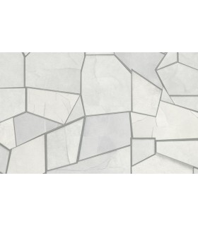 PAPIER PEINT INTISSE MOSAIQUE GRIS ARGENTE - ELLE DECORATION 4 - 10,05 X 0,53M