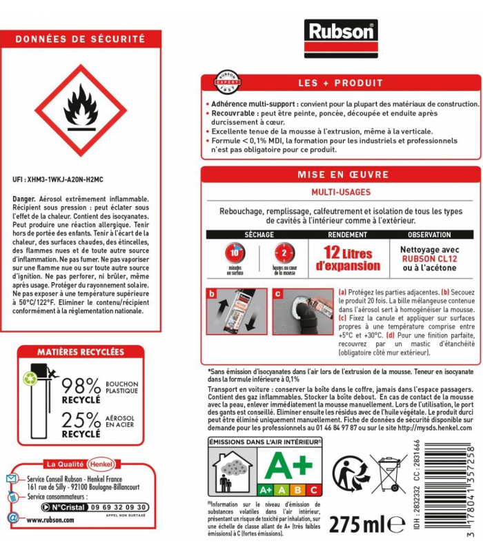 Rubson mousse expansive Multi usages Lot de 2