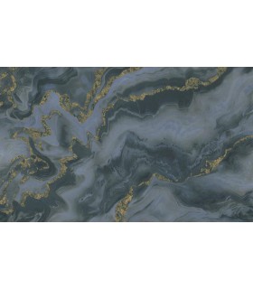 PAPIER PEINT INTISSE MYSTIC BLEU OR - ELLE DECORATION 4 - 10,05 X 0,53M