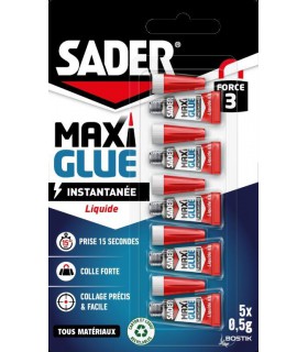 Sader Maxiglue Liquide - pack 5 x 0,5g