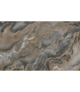 PAPIER PEINT INTISSE MYSTIC TAUPE OR  - ELLE DECORATION 4 - 10,05 X 0,53M