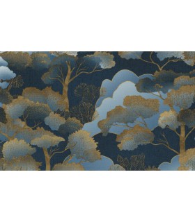 PAPIER PEINT INTISSE GOLDEN GROVE BLEU - ELLE DECORATION 4 - 10,05 X 0,53M