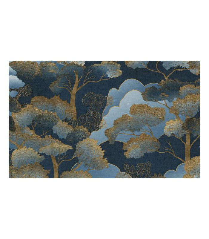 PAPIER PEINT INTISSE GOLDEN GROVE BLEU - ELLE DECORATION 4 - 10,05 X 0,53M