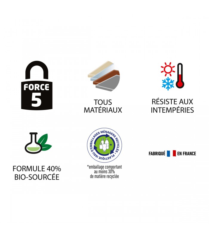 Colle de fixation Sader - Fixer sans percer tous matériaux