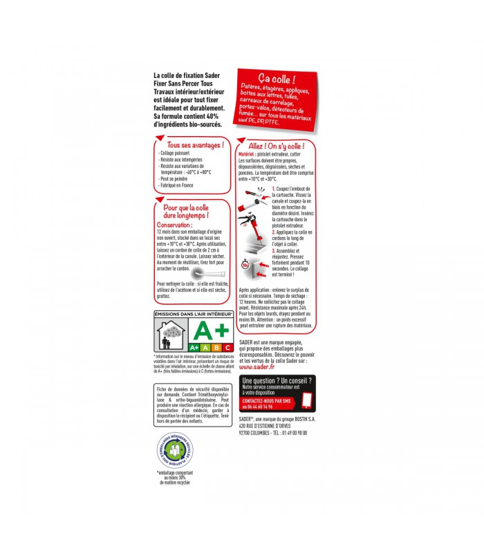 Colle de fixation : Fixer sans percer - Tous travaux