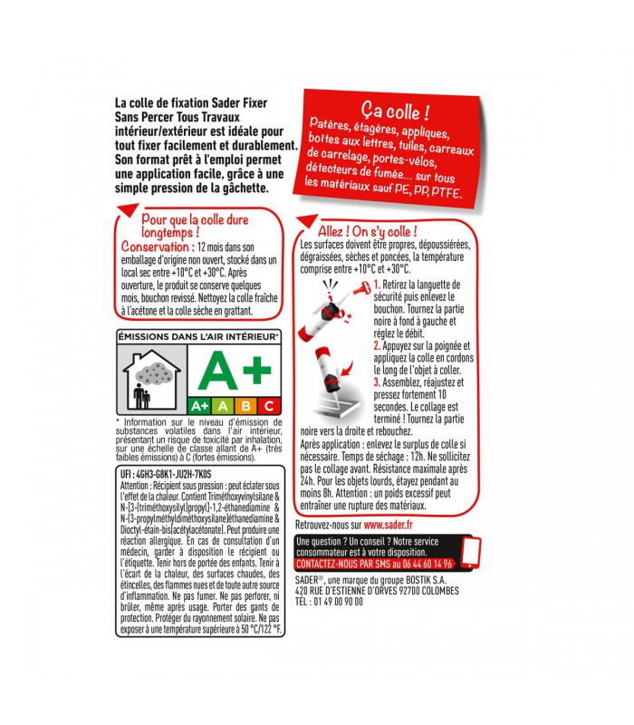 Colle de fixation : Fixer sans percer - Tous travaux