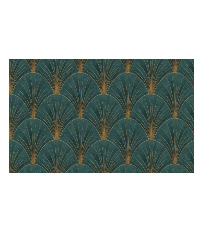 PAPIER PEINT INTISSE AVANTGARDE VERT EAU - ELLE DECORATION 4 - 10,05 X 0,53M