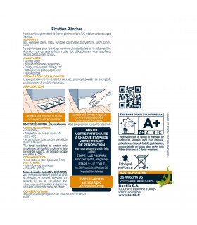 Bostik Colle Fixation Plinthes Blanc 290ml