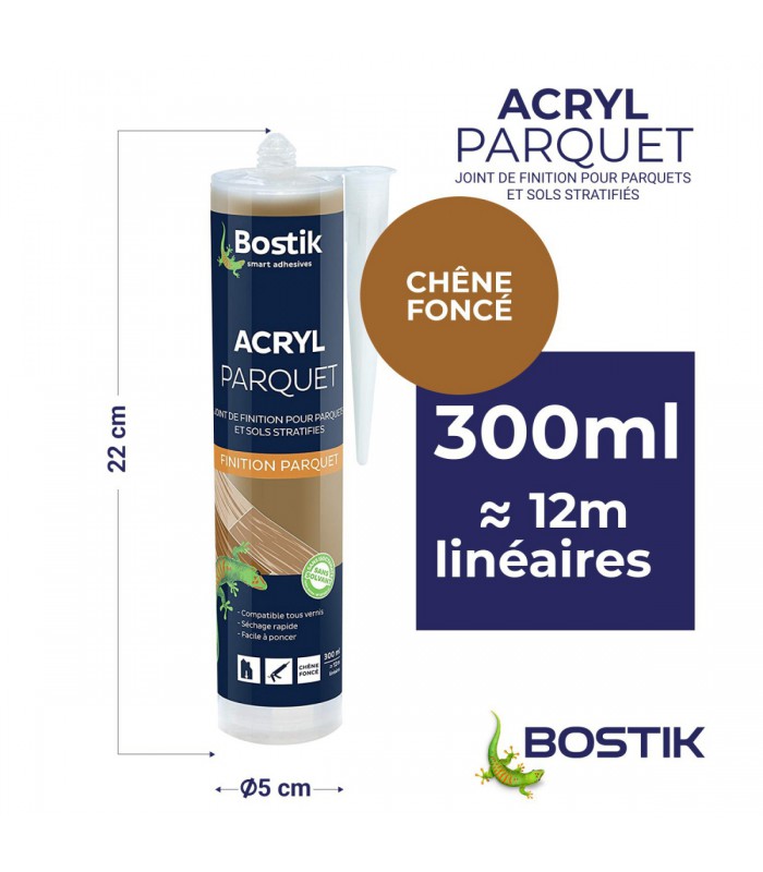 Bostik Joint Acryl Parquet - Joint de Finition Parquets et Sols Stratifiés 300ml