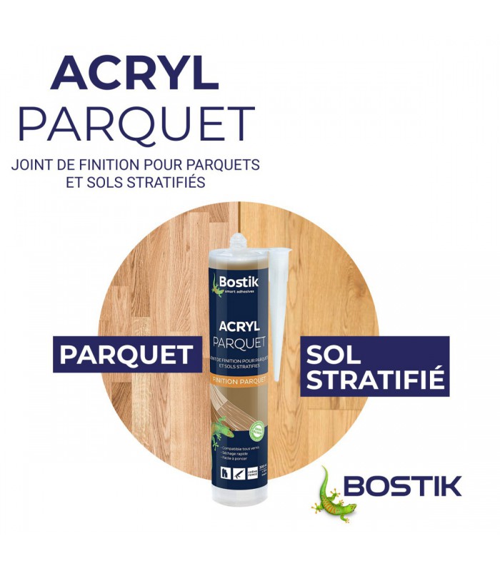 Bostik Joint Acryl Parquet - Joint de Finition Parquets et Sols Stratifiés 300ml
