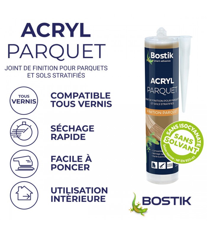 Bostik Joint Acryl Parquet - Joint de Finition Parquets et Sols Stratifiés 300ml