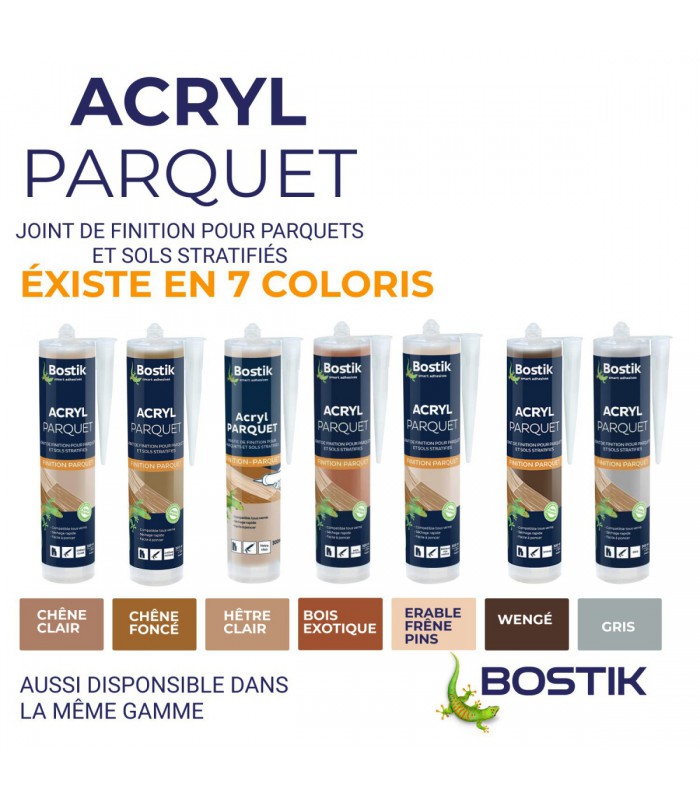 Bostik Joint Acryl Parquet - Joint de Finition Parquets et Sols Stratifiés 300ml