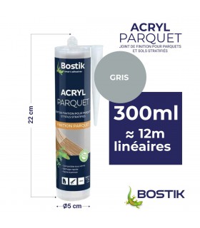 Bostik Joint Acryl Parquet - Joint de Finition Parquets et Sols Stratifiés 300ml