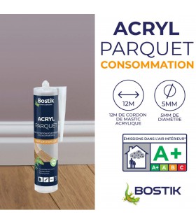 Bostik Joint Acryl Parquet - Joint de Finition Parquets et Sols Stratifiés 300ml