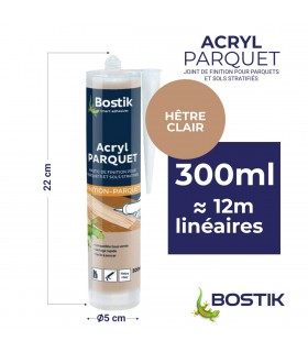 Bostik Joint Acryl Parquet - Joint de Finition Parquets et Sols Stratifiés 300ml