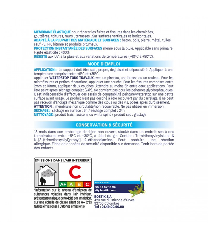 Bostik Membrane d'étanchéité Waterstop
