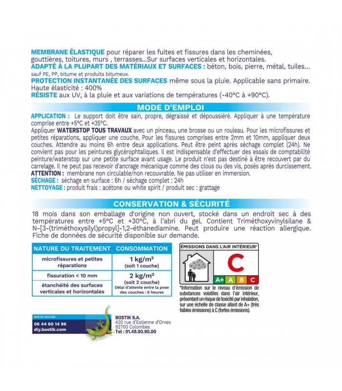 Bostik Membrane d'étanchéité Waterstop