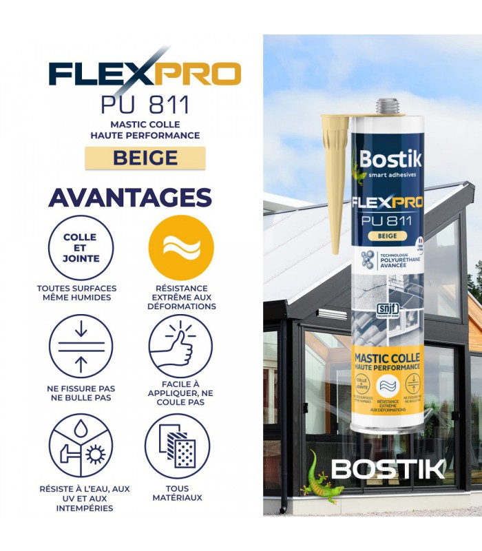 Bostik Mastic colle FlexPro PU 811 300 ml