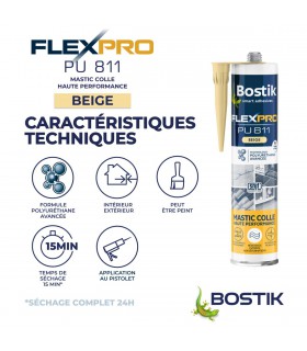 Bostik Mastic colle FlexPro PU 811 300 ml