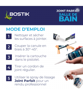 Bostik Joint silicone Parfait Salle de bain 280ml