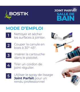 Bostik Joint silicone Parfait Salle de bain 280 ml