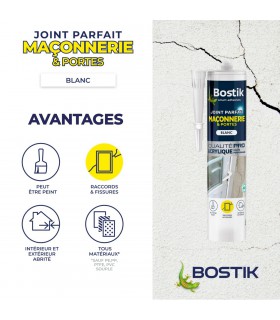 Bostik Mastic acrylique Parfait Maçonnerie et Portes 280 ml