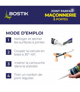 Bostik Mastic acrylique Parfait Maçonnerie et Portes 280 ml
