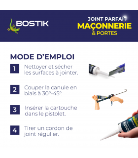 Bostik mastic acrylique Parfait Maçonnerie et Portes 280ml