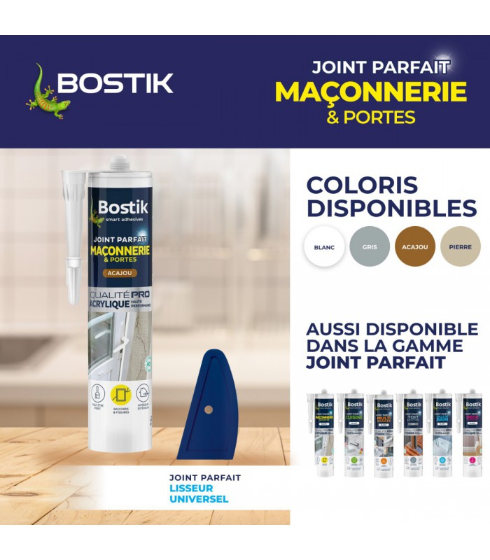 Bostik mastic acrylique Parfait Maçonnerie et Portes 280ml
