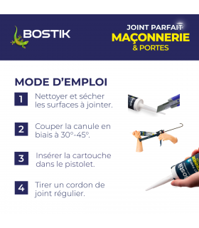 Bostik mastic acrylique Parfait Maçonnerie et Portes 280ml