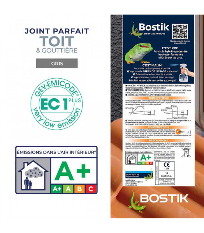 Bostik Joint Hybride Parfait Toit et Gouttière 290 ml
