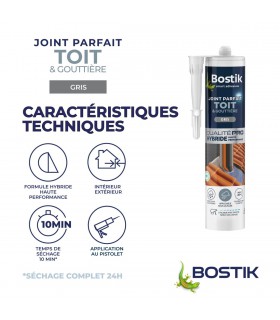 Bostik Joint Hybride Parfait Toit et Gouttière 290 ml
