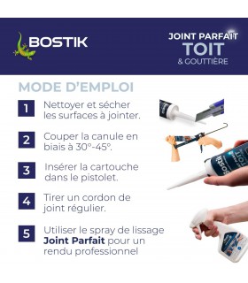 Bostik Joint Hybride Parfait Toit et Gouttière 290 ml