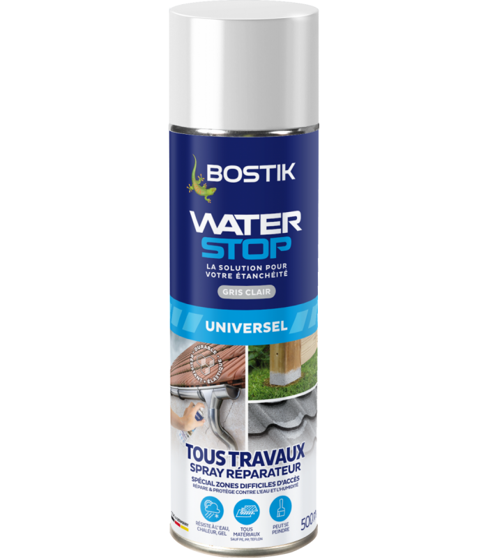 Bostik - membrane d'étanchéité Waterstop - gris clair - spray 500 ml