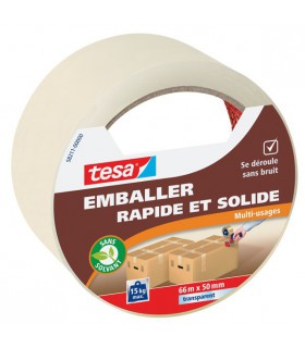 Adhésif emballage rapide et solide 66m x 50mm Transparent