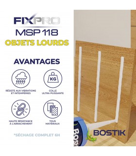 Bostik mastic Fixpro MSP 118 - fixation objets lourds 290 ml