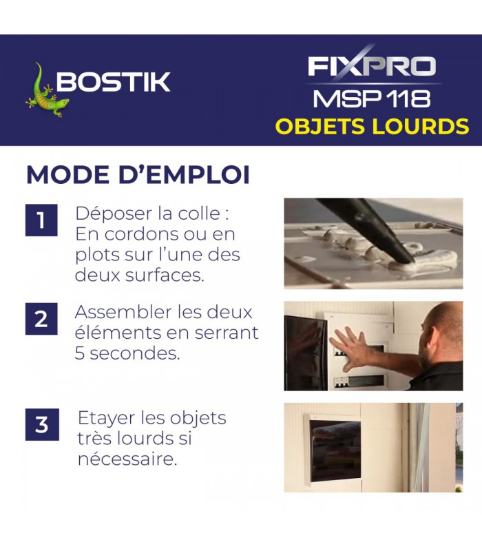 Bostik mastic FIXpro MSP 118 Objets lourds 290 ML