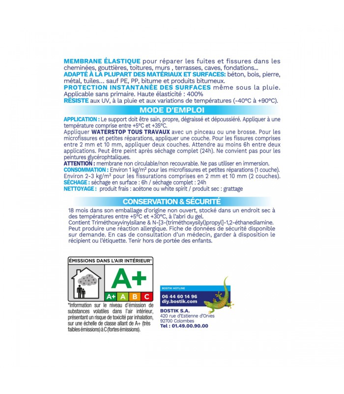 Bostik Membrane d'étanchéité Waterstop
