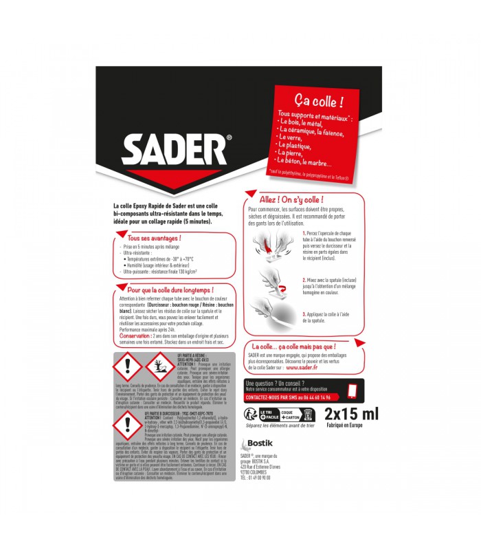 Colle Epoxy rapide 2x15ml Tube