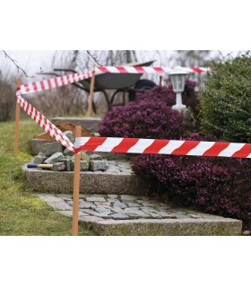 Rubalise rouge et blanche 100m x 80mm