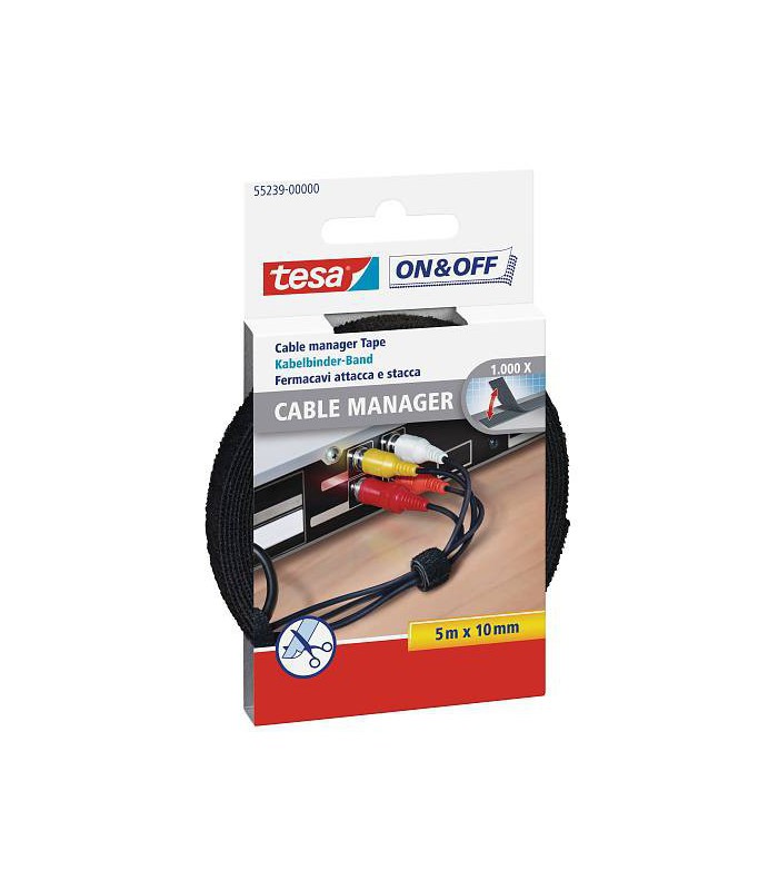 Bande Velcro Cable Manager 5m x 10mm Noir