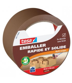 Adhésif emballage rapide et solide 66m x 50mm Marron
