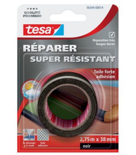 Adhésif toilé renforcé de réparation noir 2,75m x 38mm