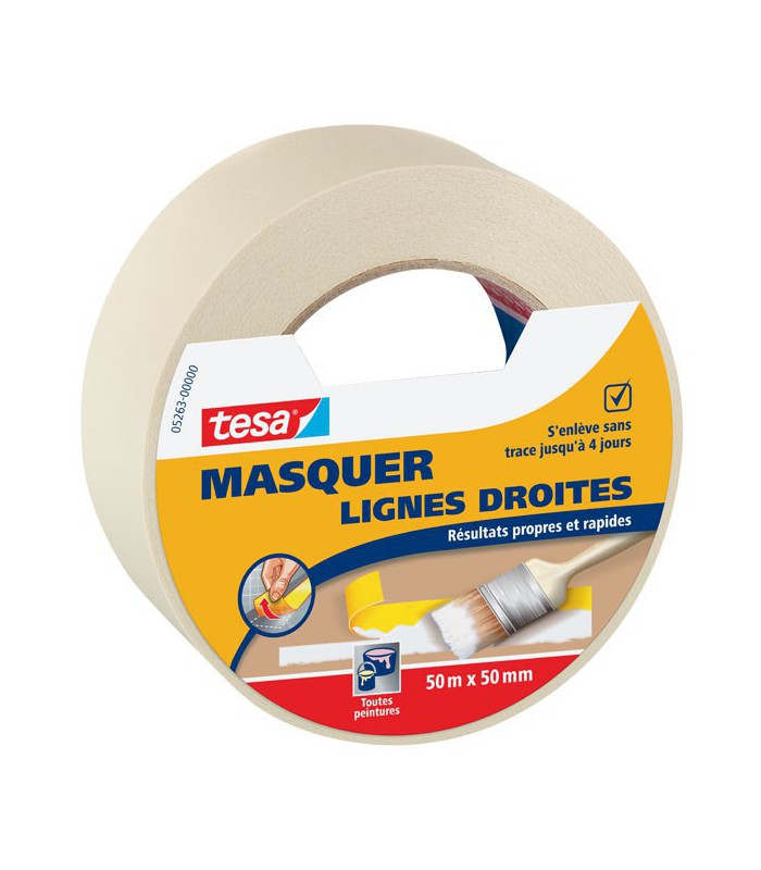 Adhésif de masquage lignes droites - 50m